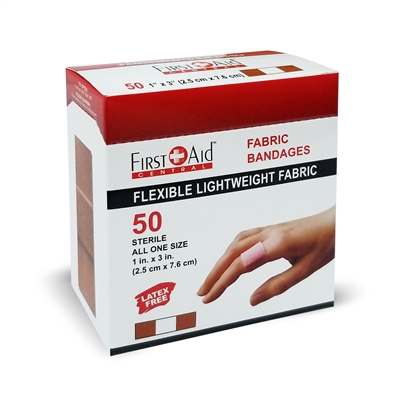 Light weight Fabric Adhesive Bandages 1 x 3″ box/50